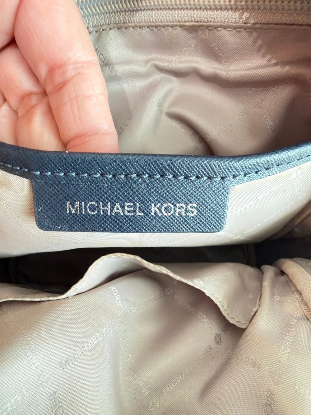 MICHAEL KORS CLASSIC SIGNATURE LOGO COATED CANVAS BACKPACK FLORAL APPLIQUÉS BLUE